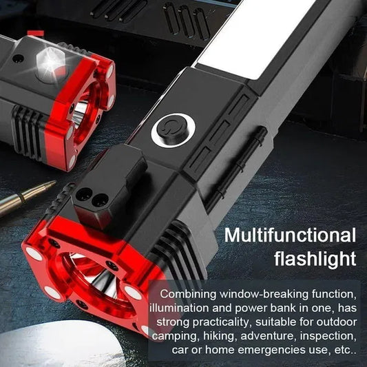 8-in-1 Portable Rechargeable Torch | Multi-Function LED Flashlight for Home, Camping & Emergency Use